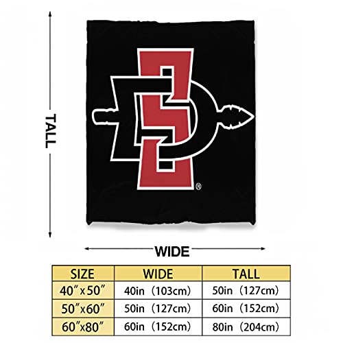 GACOZ-San Diego State University- Ultra Soft Throw Blanket Flannel Fleece All Season Light Weight Living Room Bedroom Warm Blanket 60×50inch