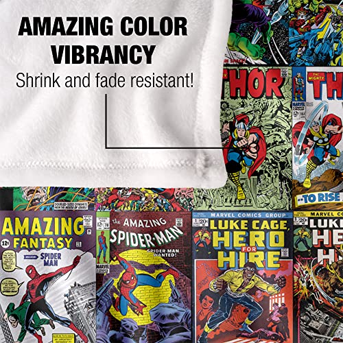 Marvel Marvel Comic Blanket, 50"x60", Misc. Comic Collage, Silky Touch Super Soft Throw Blanket