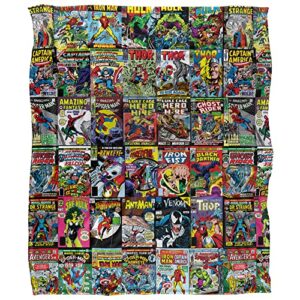 Marvel Marvel Comic Blanket, 50"x60", Misc. Comic Collage, Silky Touch Super Soft Throw Blanket