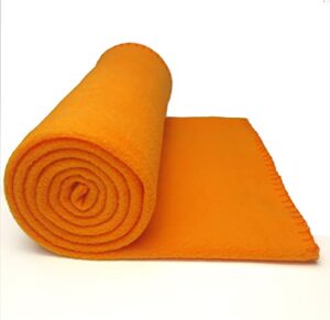 ngawari fleece throw blanket lightweight soft warm cozy pet blanket (orange, 50 * 60 inch)