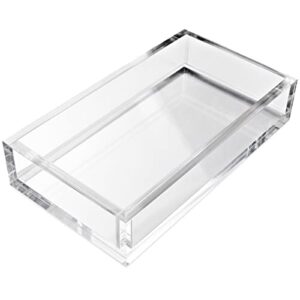 bathroom hand towel trays - guest paper towel holder, vanity tray for bathroom, kitchen countertops, dining tables, makeup desk, corporate bathrooms (clear acrylic)