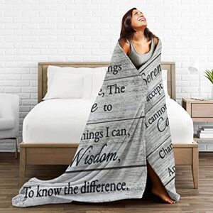 Throw Blanket -Serenity Prayer On Beach Blanket Cozy Lightweight Decorative Throw for Sofa, Bed and Living Room - All Seasons Suitable for Women, Men and Kids 60"X50"