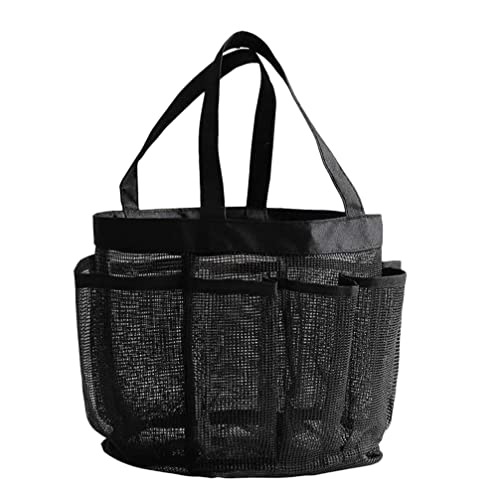 BESPORTBLE Mesh Shower Caddy Basket - Mesh Shower Caddy Tote Bag Toiletry Bag Quick Dry Bath Organizer for Beach College Dorms Gym Camp, Black