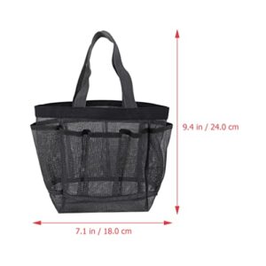 BESPORTBLE Mesh Shower Caddy Basket - Mesh Shower Caddy Tote Bag Toiletry Bag Quick Dry Bath Organizer for Beach College Dorms Gym Camp, Black