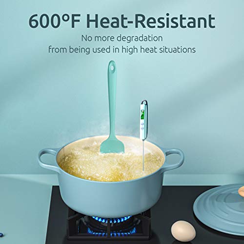 U-Taste Silicone Spatula Set with 600 Degrees Fahrenheit Heat Resistant (Teal/Aqua Sky)