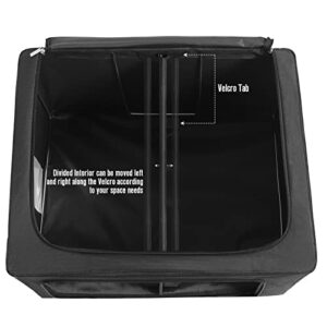 2Pack Storage Bins with Divided Interior - Frame Storage Box Oxford Fabric Clothes Storage Bags Large Capacity Stackable Foldable Container Organizer Set with Clear Window (X-Large-100L, Black)