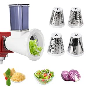 slicer/shredder attachment for kitchenaid mixers,cheese grater & vegetable chopper & salad shooter & grater accessories (4 blades)