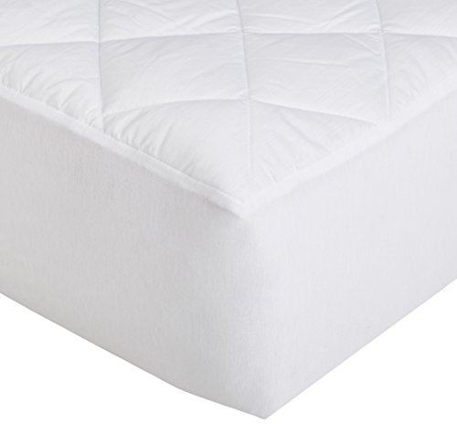 Amazon Basics Hypoallergenic Quilted Mattress Topper Pad Cover - 18 Inch Deep, Twin XL, White