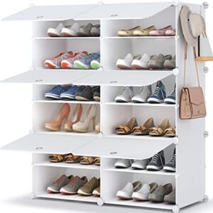 HOMIDEC Shoe Rack, 6 Tier Shoe Storage Cabinet 24 Pair Plastic Shoe Shelves Organizer for Closet Hallway Bedroom Entryway