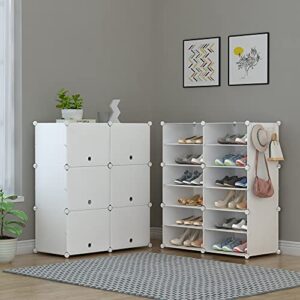 HOMIDEC Shoe Rack, 6 Tier Shoe Storage Cabinet 24 Pair Plastic Shoe Shelves Organizer for Closet Hallway Bedroom Entryway