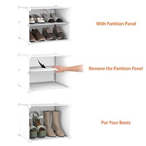 HOMIDEC Shoe Rack, 6 Tier Shoe Storage Cabinet 24 Pair Plastic Shoe Shelves Organizer for Closet Hallway Bedroom Entryway