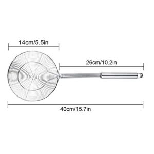 Spider Strainer Skimmer, Swify Stainless Steel Asian Strainer Ladle Frying Spoon with Handle for Kitchen Deep Fryer, Pasta, Spaghetti, Noodle, 5.5 Inch