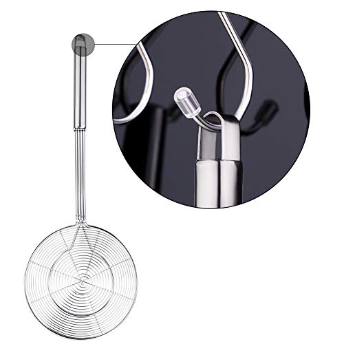 Spider Strainer Skimmer, Swify Stainless Steel Asian Strainer Ladle Frying Spoon with Handle for Kitchen Deep Fryer, Pasta, Spaghetti, Noodle, 5.5 Inch