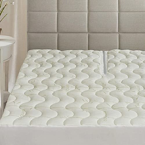 Top Split California King (Flex Head) Waterproof Bamboo Jacquard Mattress Pad for Half Split Calking Beds