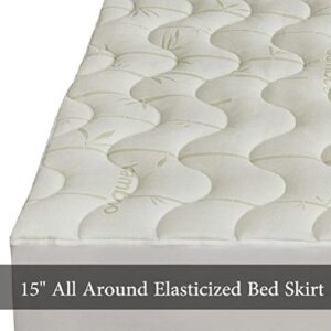 Top Split California King (Flex Head) Waterproof Bamboo Jacquard Mattress Pad for Half Split Calking Beds