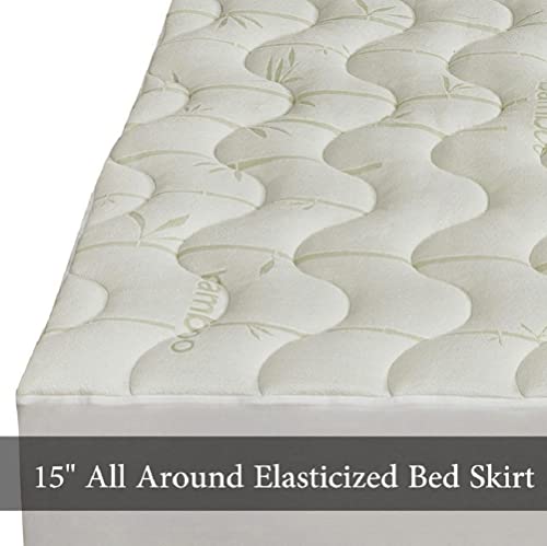 Top Split California King (Flex Head) Waterproof Bamboo Jacquard Mattress Pad for Half Split Calking Beds