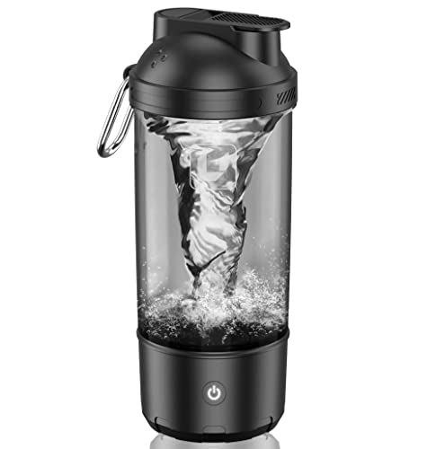 Cholas Premium Electric Protein Shaker Bottle, 20oz Blender for Mixing Protein, Gym Portable Cup, and Cocktails, BPA Free Self Stirring Shaker with Waterproof Design in Sleek Black