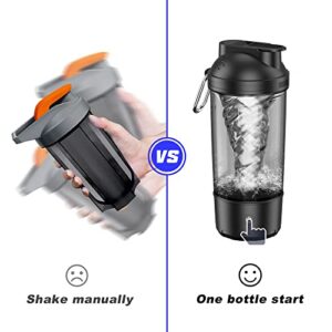 Cholas Premium Electric Protein Shaker Bottle, 20oz Blender for Mixing Protein, Gym Portable Cup, and Cocktails, BPA Free Self Stirring Shaker with Waterproof Design in Sleek Black