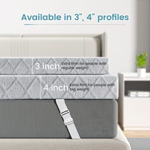 Sleepmax 4 Inch Firm Mattress Topper Queen Size - Firm to Extra Firm Memory Foam Bed Topper - Relieve Back Pain - High Density Foam Mattress Pad with Skin-Friendly Cover