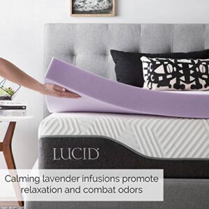 LUCID 3 Inch Lavender Infused Memory Foam Mattress Topper - Ventilated Design - Full Size (3-Inch)