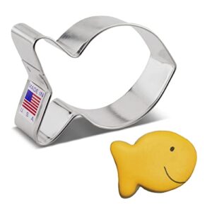 goldfish/simple fish cookie cutter, 3" made in usa by ann clark