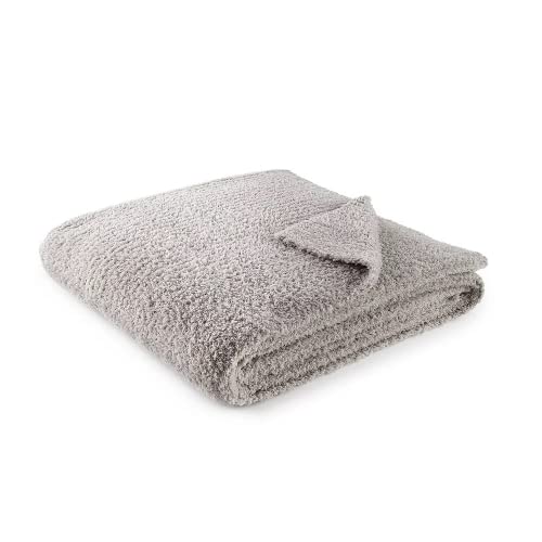 Member's Mark Luxury Premier Ribbed Collection Cozy Knit Throw 60'' 70'' (Soft Silver, 60'' x 70'')