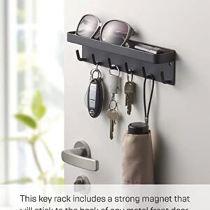 YAMAZAKI home 2755 Magnetic Key Rack with Tray, One Size, Black