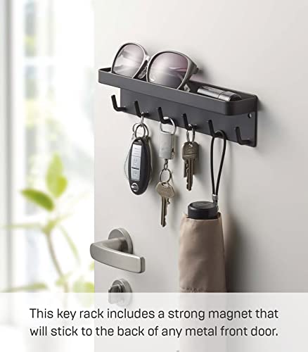 YAMAZAKI home 2755 Magnetic Key Rack with Tray, One Size, Black