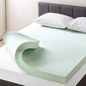 best price mattress 4 inch ventilated memory foam mattress topper with calming green tea infusion, certipur-us certified, twin, 4" green tea