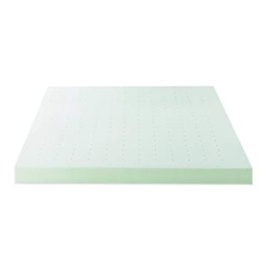 Best Price Mattress 4 Inch Ventilated Memory Foam Mattress Topper with Calming Green Tea Infusion, CertiPUR-US Certified, Twin, 4" Green Tea