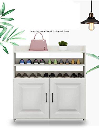 MFCHY Shoe Rack Shelf Console Cabinet Simple Multi-Layer Large Capacity Shoe Cabinet Storage Cabinet Wooden Shoes (Color : Black)