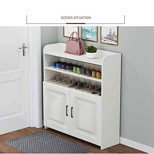 MFCHY Shoe Rack Shelf Console Cabinet Simple Multi-Layer Large Capacity Shoe Cabinet Storage Cabinet Wooden Shoes (Color : Black)