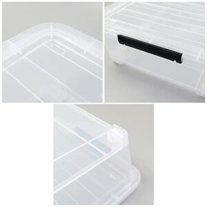 Innouse 40 Quart Under Bed Storage Bin with Wheels, 3 Packs Large Flat Clear Latch Box