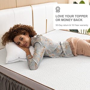 BedStory 3 Inch Memory Foam Mattress Topper, Gel Infused Toppers for Queen Size Bed, Premium Mattress Pad with Removable Soft Cover, 2-Layer Ventilated Design & High-Density Memory Foam