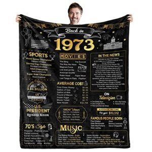 50th birthday gifts for women men 2023 happy 50 year old birthday decorations for her him back in 1973 blanket to husband wife dad mom 50th birthday gift ideas cheers to 50 years present throw 60"x50"