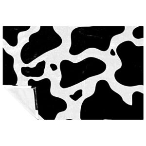 cow print seamless pattern prints soft warm cozy blanket throw for bed couch sofa picnic camping beach, 150×100cm