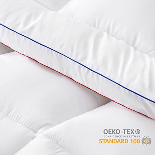 Bedsure Mattress Topper Queen Size - Extra Thick Cooling Mattress Pad Cover with 8-21" Deep Pocket, Plush Soft Pillow Top Bed Topper for Back Pain, Overfilled Down Alternative Filling, White