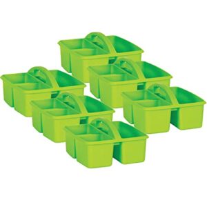 teacher created resources lime plastic storage caddy, pack of 6