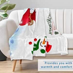 Merry Christmas Prints Soft Warm Cozy Blanket Throw for Bed Couch Sofa Picnic Camping Beach, 150×100cm