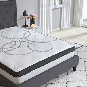 Merrick Lane Luna 10 Inch Hybrid Full Size Mattress CertiPUR-US Certified Foam & Pocket Spring Mattress in a Box