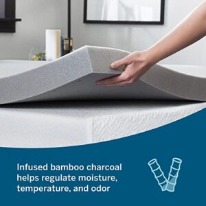 Lucid 3 Inch Mattress Topper QUeen – Memory Foam – Bamboo Charcoal Infusion – Cooling Ventilation – Hypoallergenic – CertiPur Certified Foam