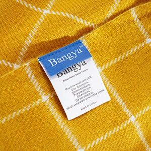 Bangya Acrylic Plaid Throw Blanket with Decorative Fringe Classic Home Throw Blanket,Decorative Classic Blanket Shawl Blanket,for Travel，Bed, Sofa, Couch,Office (50 in x 67 in, Orange)