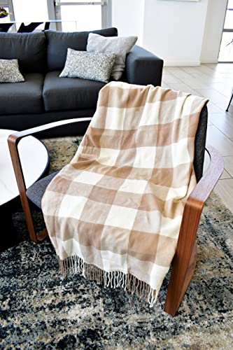 Blankets - Buffalo Plaid Throw Blanket - Decorative Classic Blanket - Comfortable and Ultra-Soft - Lightweight & Indoor Outdoor Blanket - Ideal for Living Room, Couch, Travelling Good for All Seasons