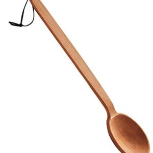 ECOSALL Heavy Duty Large Wooden Spoon 18-inch, Long Handle Cooking Spoon With a Scoop. Nonstick Big Spoon for Stirring, Mixing Cajun Crawfish Boil, Wall Décor. Super Strong Sturdy Giant Hardwood Spoon
