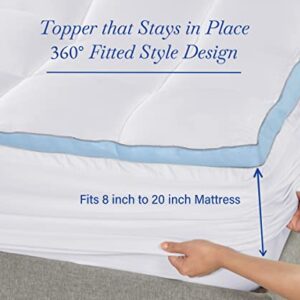 Luxury Mattress Topper Queen Size, Soft Fluffy Cooling Pillow Top Queen Mattress Topper for Bed