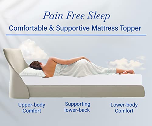 Luxury Mattress Topper Queen Size, Soft Fluffy Cooling Pillow Top Queen Mattress Topper for Bed