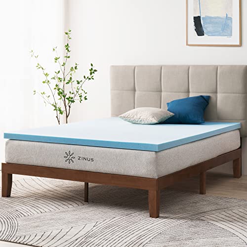 ZINUS 2 Inch Green Tea Cooling Gel Memory Foam Mattress Topper / Cooling Gel Foam / CertiPUR-US Certified, Queen