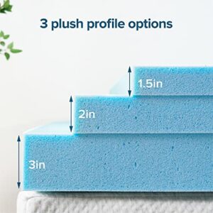 ZINUS 2 Inch Green Tea Cooling Gel Memory Foam Mattress Topper / Cooling Gel Foam / CertiPUR-US Certified, Queen