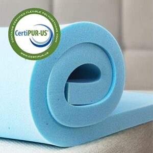 ZINUS 2 Inch Green Tea Cooling Gel Memory Foam Mattress Topper / Cooling Gel Foam / CertiPUR-US Certified, Queen