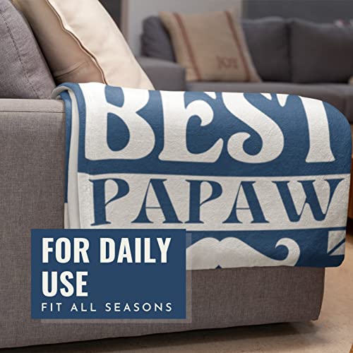 InnoBeta Gifts for Grandpa, Papaw, Throw Blanket for Grandfather, Presents from Granddaughters Grandsons for Christmas, Birthday, Father's Day - 50" x 65" Best Papaw Ever